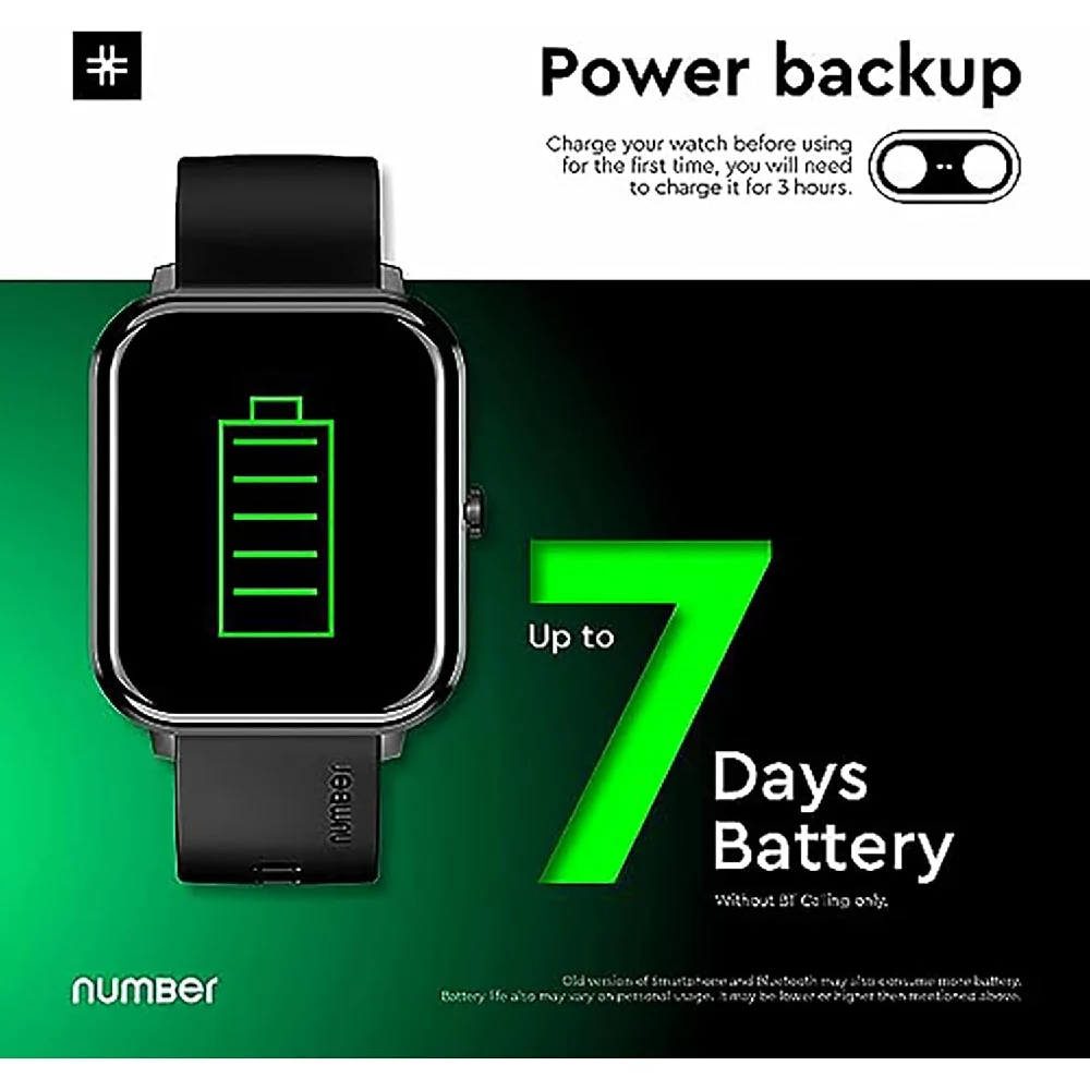 NUMBER Gold & Black Duo - DialFit Bluetooth Calling Smartwatch with 7 Days Batte