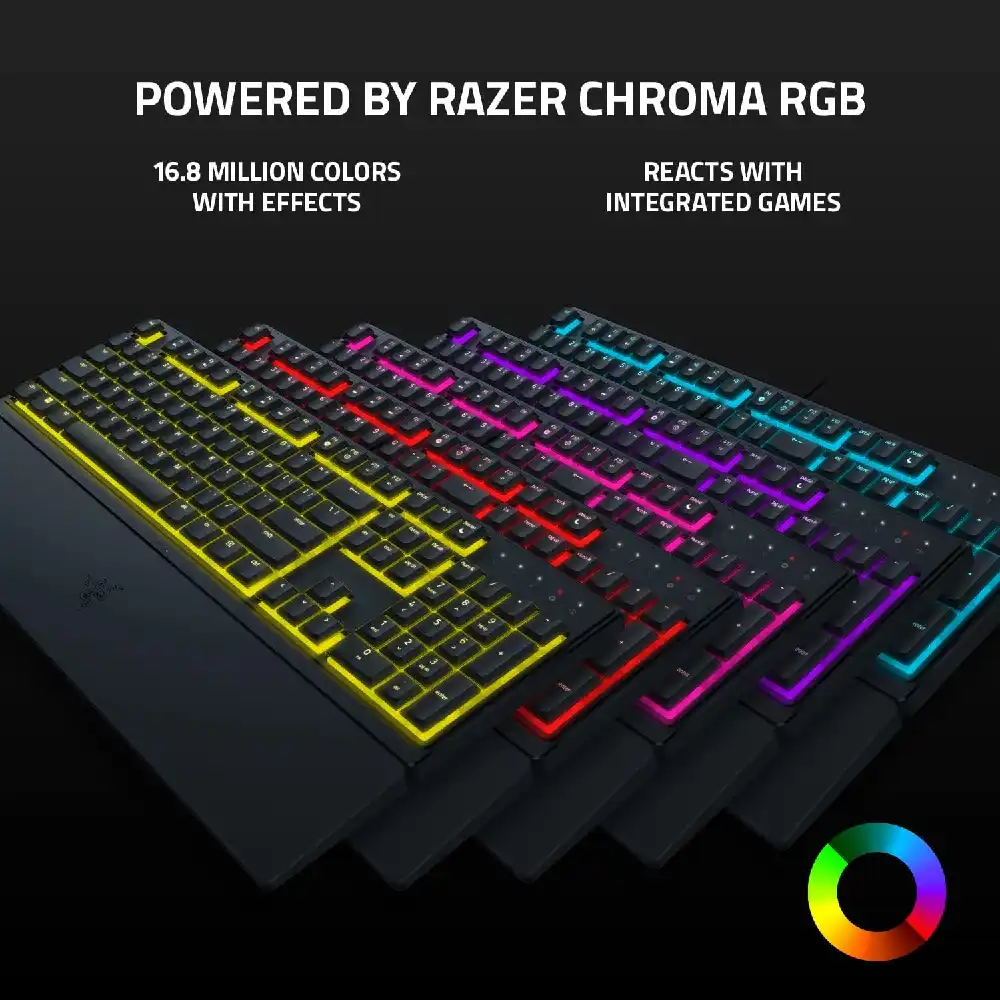 Razer Ornata V3 X Gaming Keyboard USB Wired RGB Low Profile Silent Membrane US L