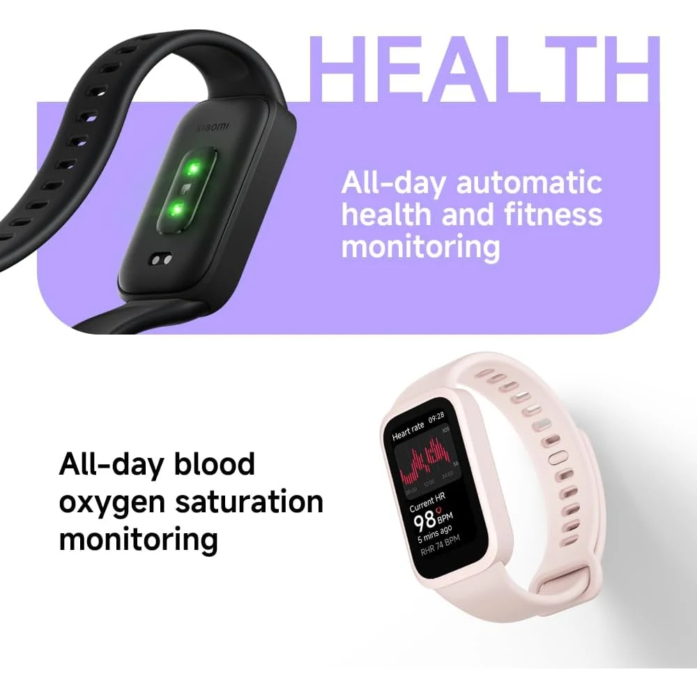 Xiaomi Smart Band 9 Active Pink Fitness Smart Band 1.47 inch TFT Display 50 Spor