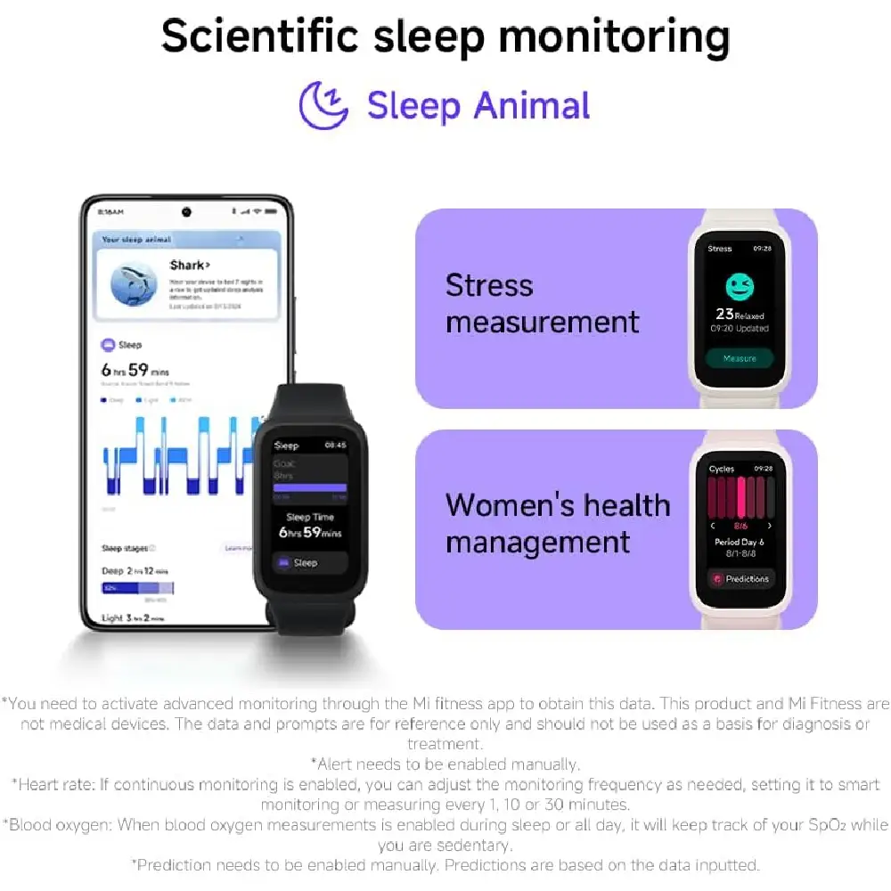 Xiaomi Smart Band 9 Active Pink Fitness Smart Band 1.47 inch TFT Display 50 Spor