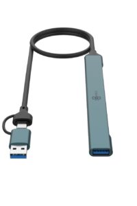 USB Hub 3.0 with 7 Ports, Aluminium USB-C for MacBook, PS5