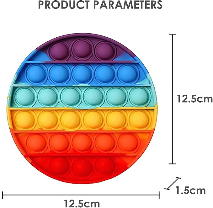 Pop Fidget Toy Push Pop Bubble Fidget Toy, Stress Relief and Anti-Anxiety Tools for Kids and Adults, Sensory Irritability Toy for Autism with Special Needs to Relieve Stress(Colorful) - Image 2