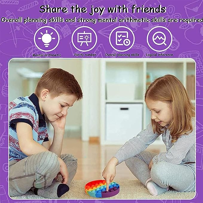 Pop Fidget Toy Push Pop Bubble Fidget Toy, Stress Relief and Anti-Anxiety Tools for Kids and Adults, Sensory Irritability Toy for Autism with Special Needs to Relieve Stress(Colorful) - Image 5