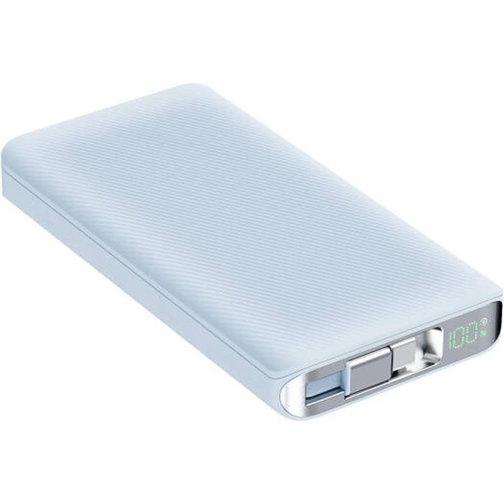 Grabit 10000mAh PD Fast Charging Power Bank USB-C and USB-A with Digital Display Built-In USB-C Cable Blue - GPOWER-100E - Image 2