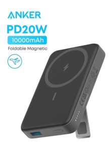 Anker 633 Magnetic Wireless Power Bank 10000mAh with Stand, 20W USB-C Power Delivery, Magsafe compatible for iPhone 12/13/14/15/15 Plus/15Pro/15Pro Max,and Android Smartphones with Magsafe cases-Black