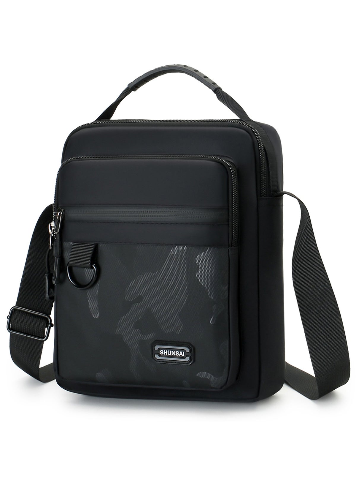 Waterproof Crossbody Messenger Bag for Men and Women - Multi-Pocket Tactical Shoulder Sling Bag with D-Ring & Top Handle | Travel, Office & Daily Commute (Black)