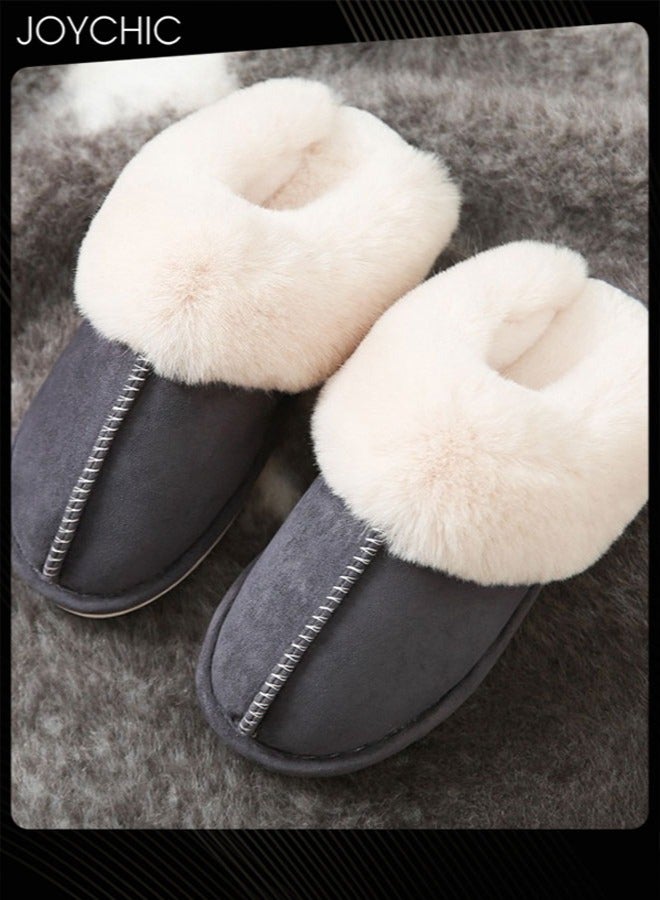 Womens Memory Foam Fluffy Winter Slippers - Warm Faux Fur Lined Slip-On House Shoes with Anti-Slip Rubber Sole for Indoor & Outdoor (Khaki) - Image 4