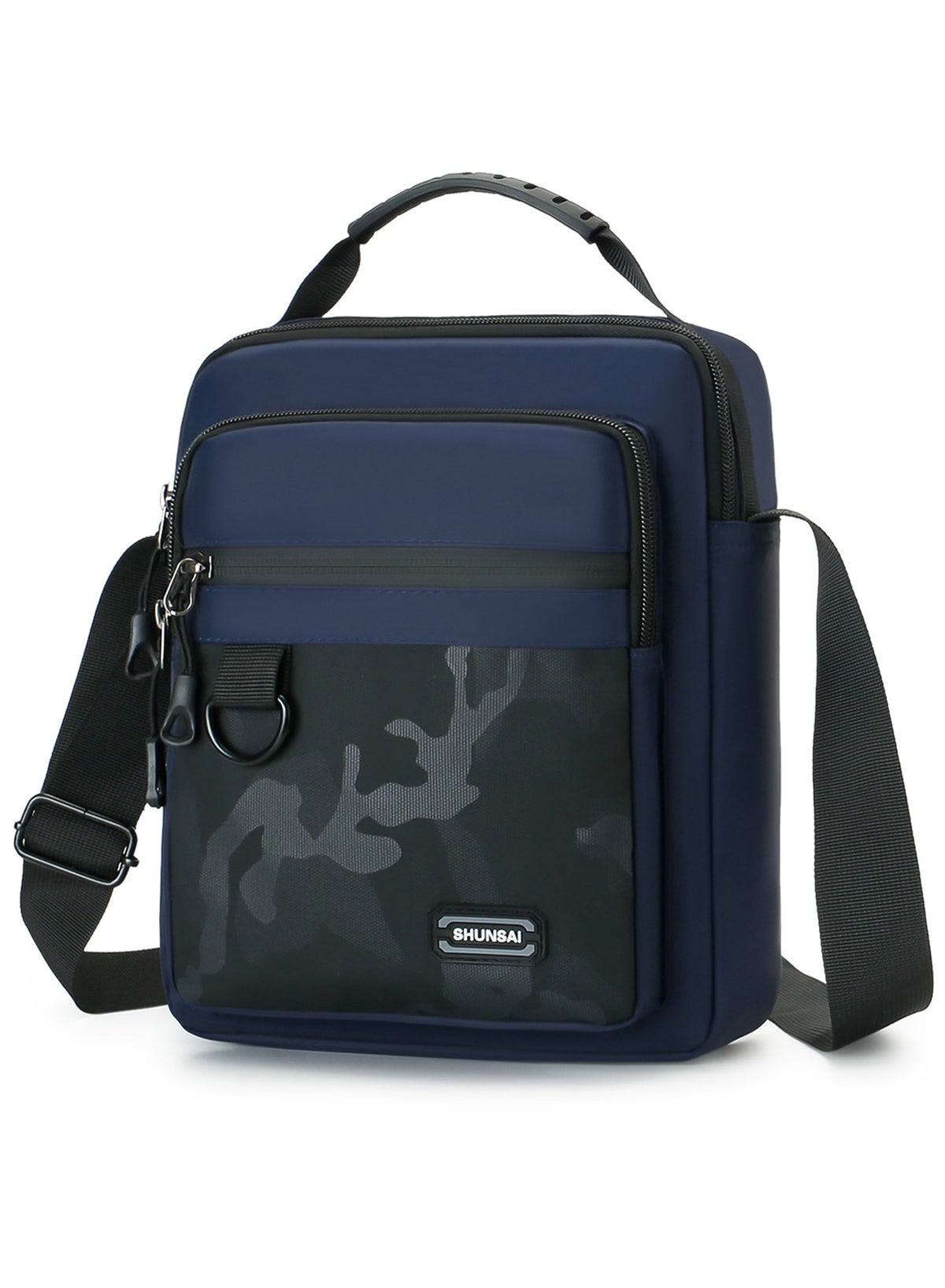 Waterproof Crossbody Messenger Bag for Men and Women - Multi-Pocket Tactical Shoulder Sling Bag with D-Ring & Top Handle | Travel, Office & Daily Commute (Black) - Image 7