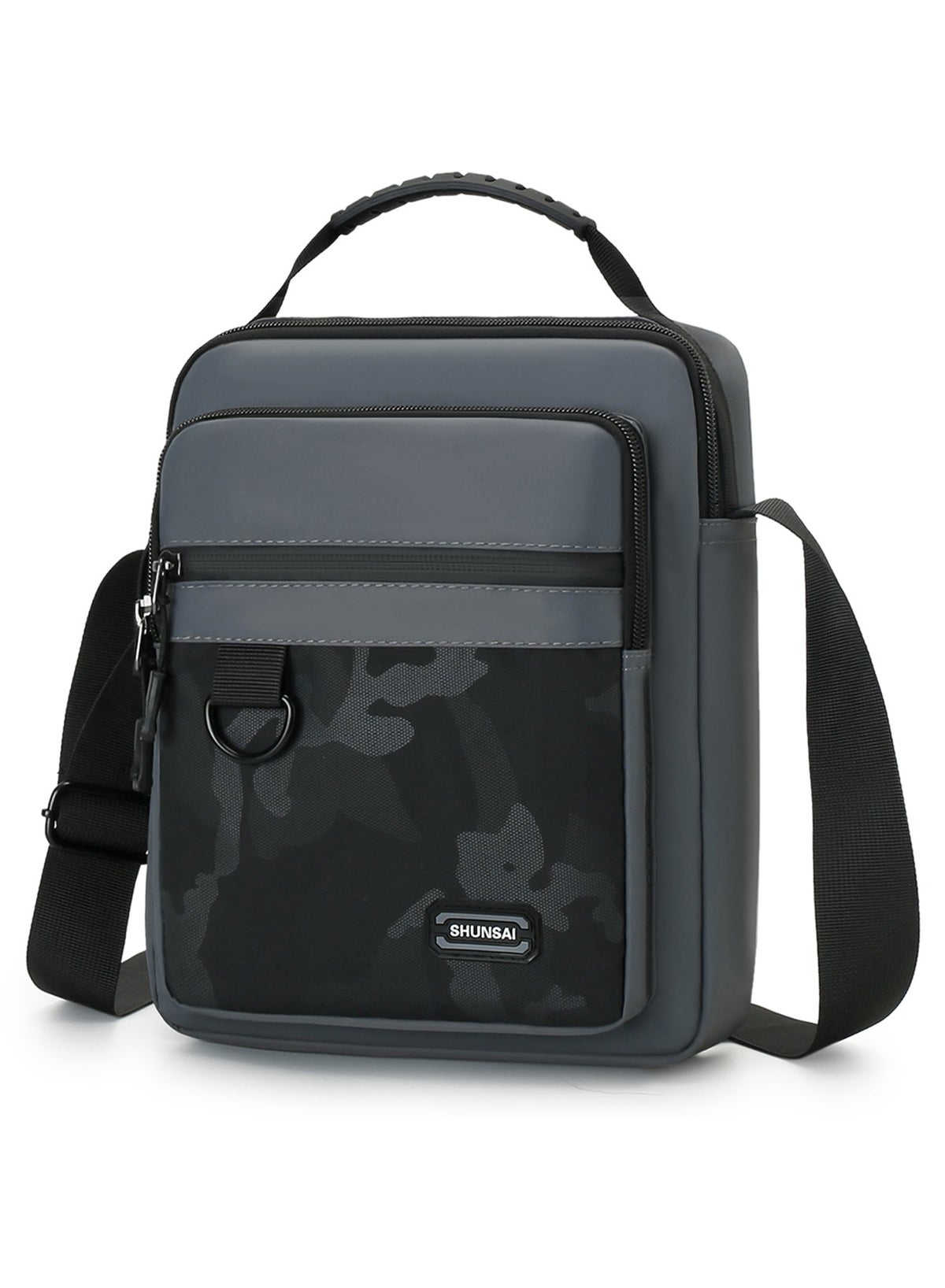 Waterproof Crossbody Messenger Bag for Men and Women - Multi-Pocket Tactical Shoulder Sling Bag with D-Ring & Top Handle | Travel, Office & Daily Commute (Black) - Image 8