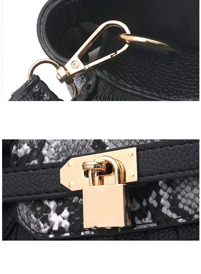 Women's Elegant Designer Handbag - Crocodile Pattern Shoulder Satchel Tote - Image 9