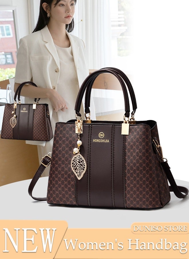 Women's Vintage Tote Bag Handbags with Large Capacity Faux Leather Shoulder Bag Ladies Fashion - Image 2