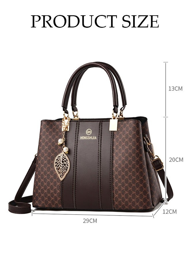 Women's Vintage Tote Bag Handbags with Large Capacity Faux Leather Shoulder Bag Ladies Fashion - Image 3