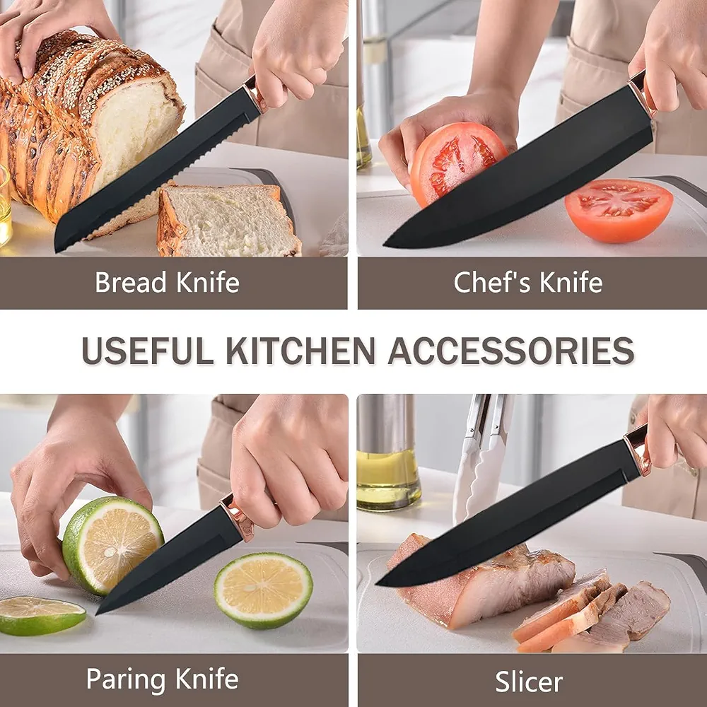 Silicone Kitchen Utensil Set 19 Pcs, Heat Resistant Non-Stick Cooking Tools with Wooden Handles, Non-Toxic Silicone Cooking Utensils Set with Storage Holder, Kitchen Tools for Pots & Pans - Image 3