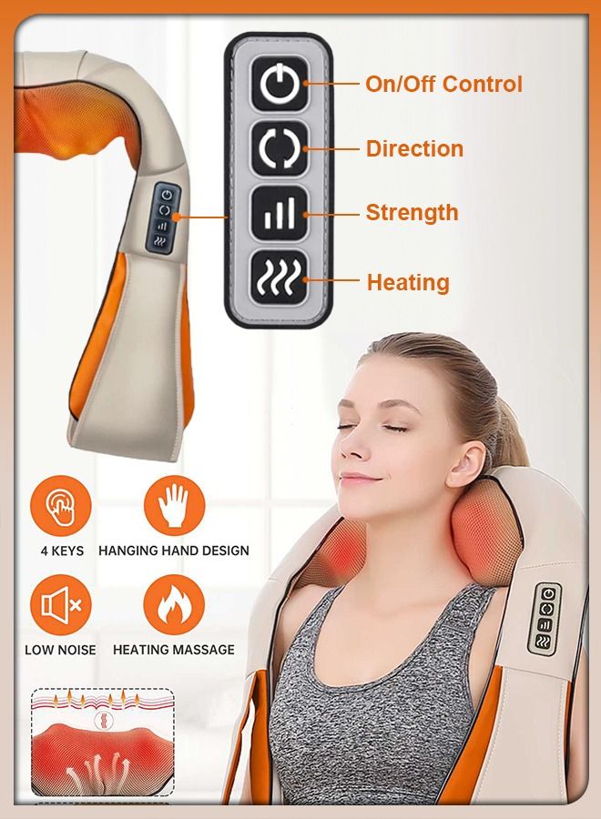 Home Car U Shape Shawl Electric Shiatsu Neck And Shoulder Back Foot Waist Abdominal Body Massager with Heat Vibration Deep Tissue 3D Cervical Kneading Pillow For Muscle Pain Relief - Image 3