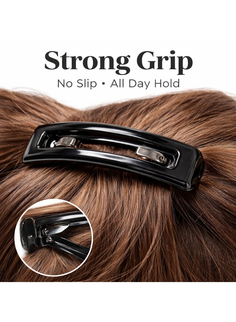 10 Pcs Black Snap Hair Clips for Women & Girls - Durable Strong Hold No Slip Hair Pins Metal Hair - Image 3