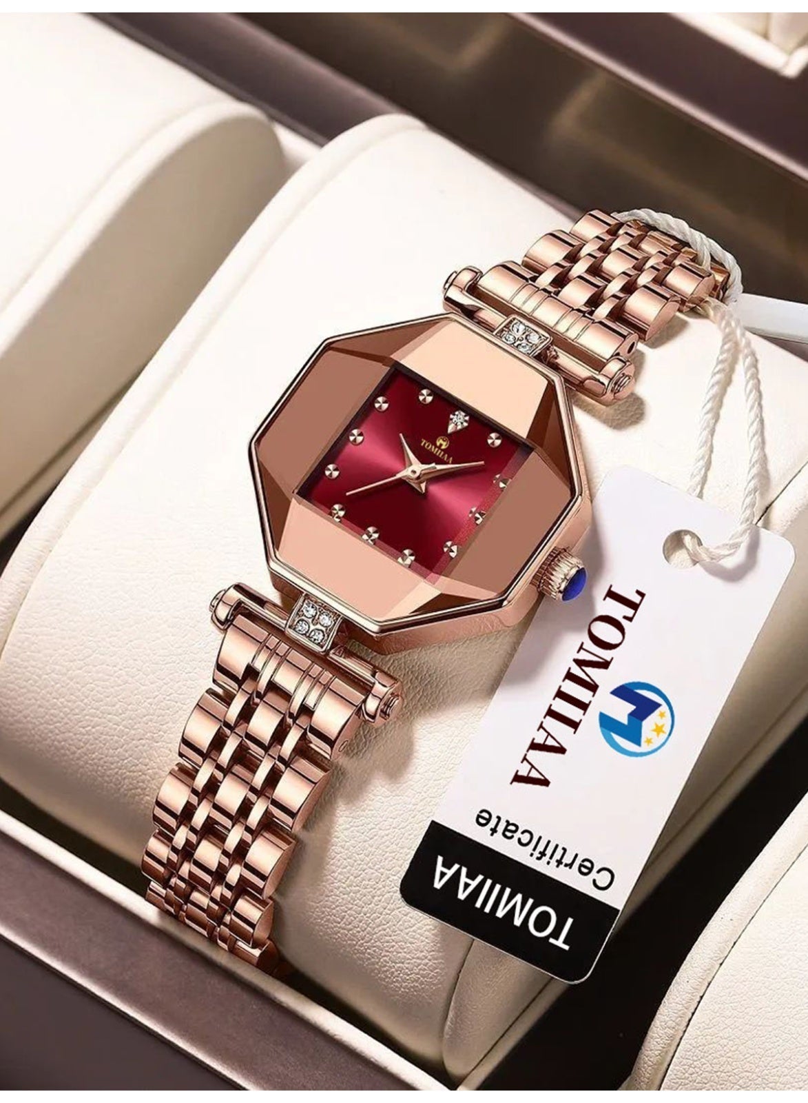 TOMIIAA Women Watches Multifunction Chronograph Date Quartz Watch for Women Stainless Steel Band