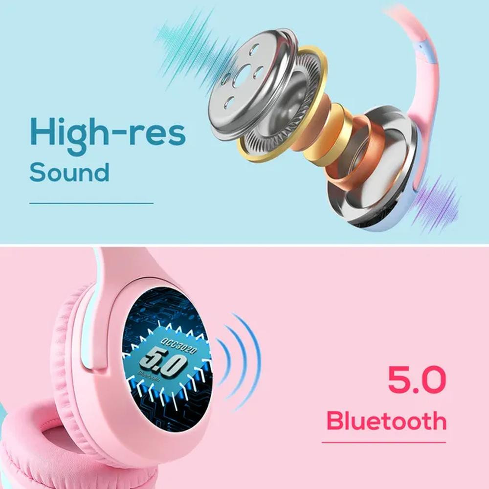 Eazy Kids Bluetooth 5.4 Wireless Headset - Pink - EZ-BTHS-PI - Image 5