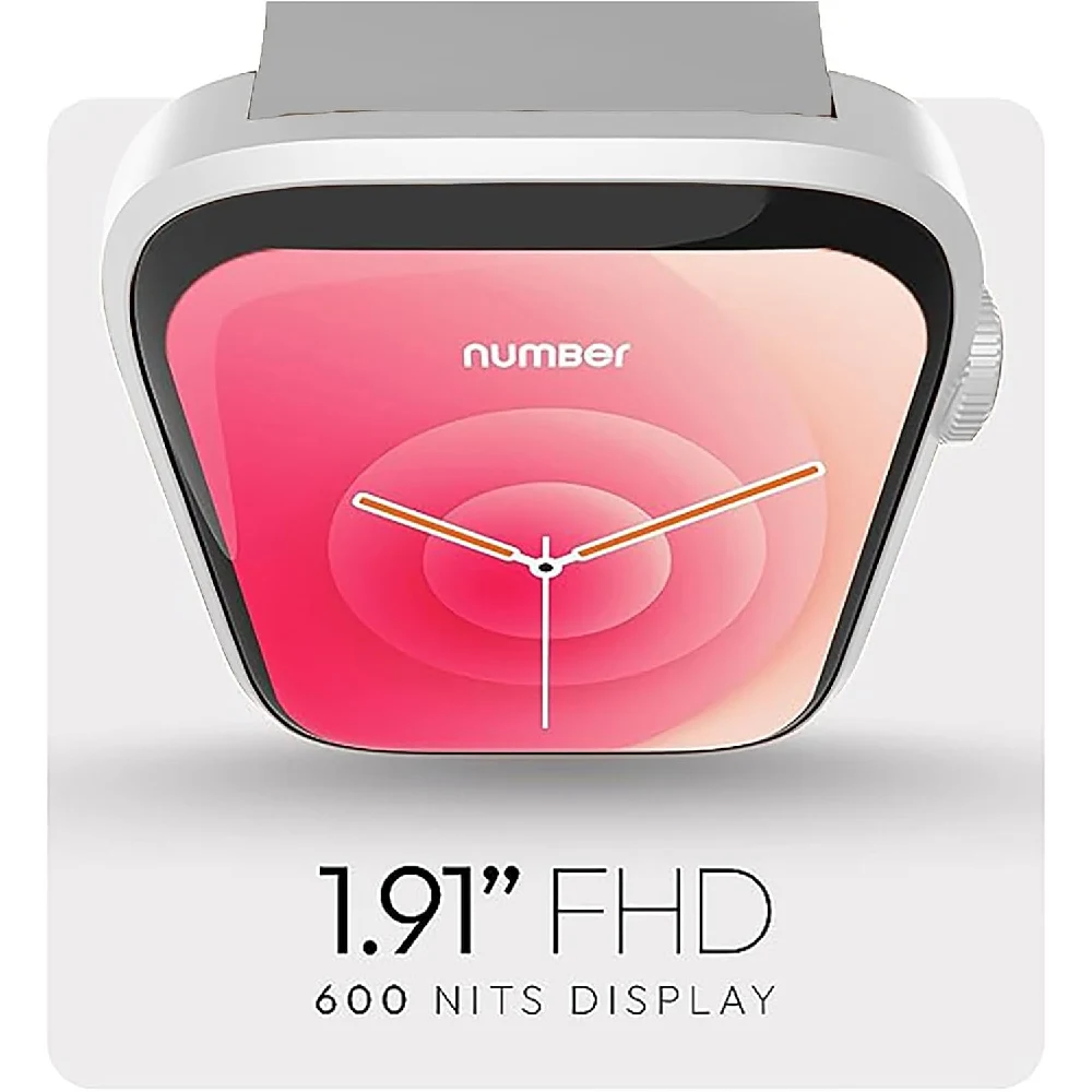 NUMBER DialFit Pro Max 1.91 Inch Bluetooth Calling Smartwatch GPS NFC Silver Grey - Image 2