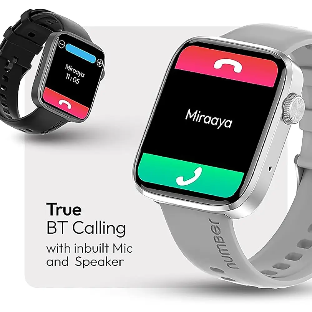 NUMBER DialFit Pro Max 1.91 Inch Bluetooth Calling Smartwatch GPS NFC Silver Grey - Image 3