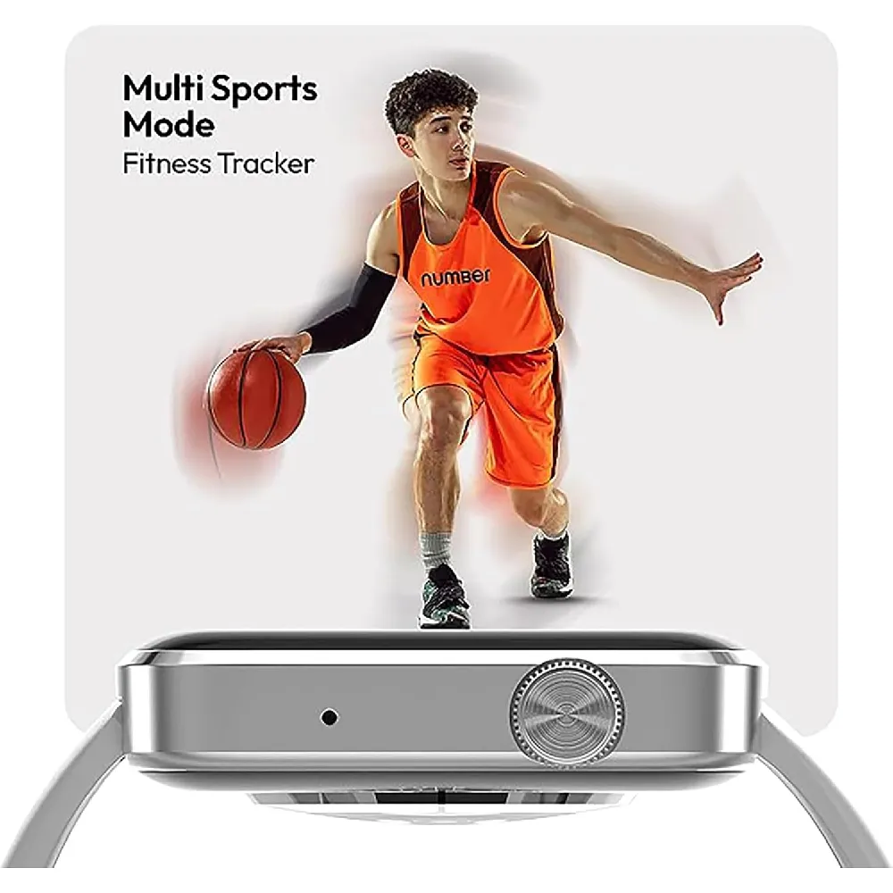 NUMBER DialFit Pro Max 1.91 Inch Bluetooth Calling Smartwatch GPS NFC Silver Grey - Image 4