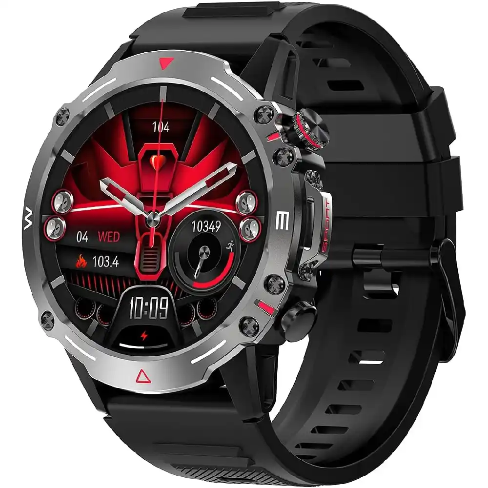 Armfit HULK Smart watch with AMOLED Always On Display Smart watches for men, BT Calling Waterproof Fitness Watch with Heart Sleep Monitor for Android iOS (Black) - Image 2