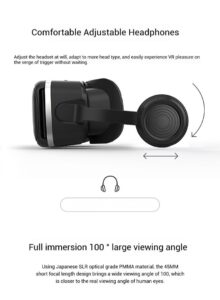 3D VR Box Glasses for Movies & Games with Remote Control