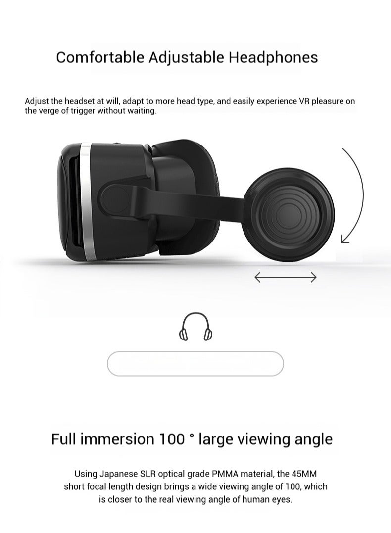 3D VR Box Glasses for Movies & Games with Remote Control