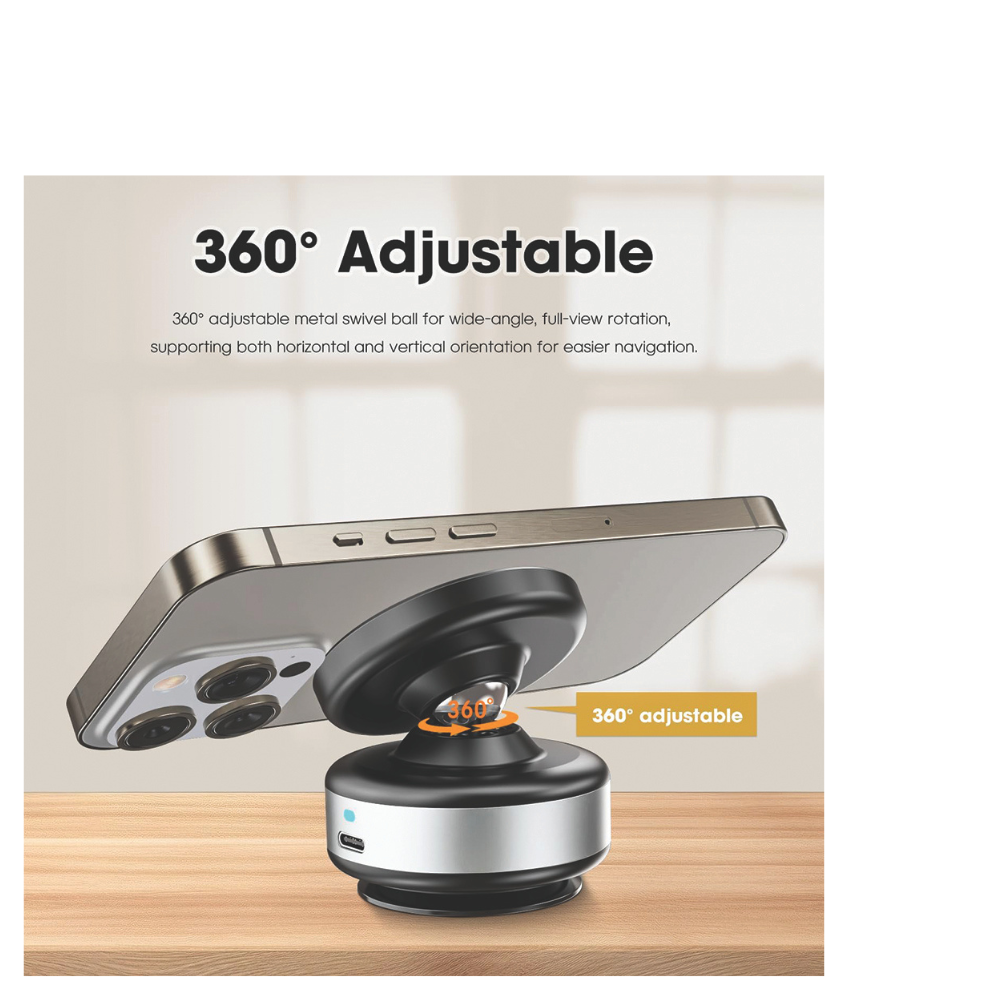 Trands Auto Suction Magnetic Car Holder - Strong Dashboard & Windshield Mount with Adjustable Viewing Angle -TR-HO5738 - Image 2