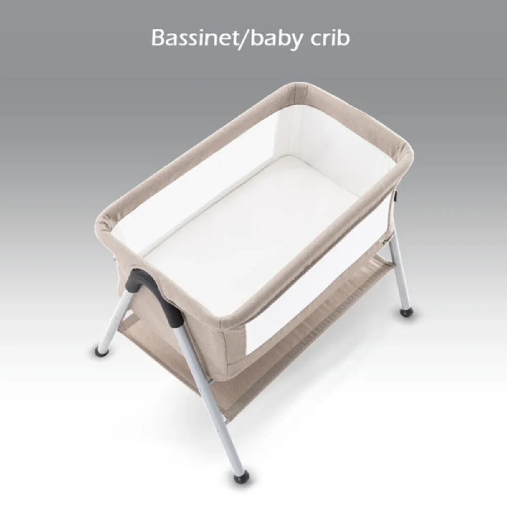 Teknum Sleepzen 2 Bedside Crib Bassinet, Breathable Mesh Design with Mattress & Storage Shelf, Newborn Baby Cot, Ivory - TK_SLPZEN2_IV - Image 2