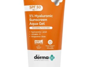 1% Hyaluronic Sunscreen SPF 50 Aqua Gel, PA++++, Lightweight, No white-cast for Broad Spectrum And Blue Light Protection for Oily, Dry, Acne-prone Skin - 80g
