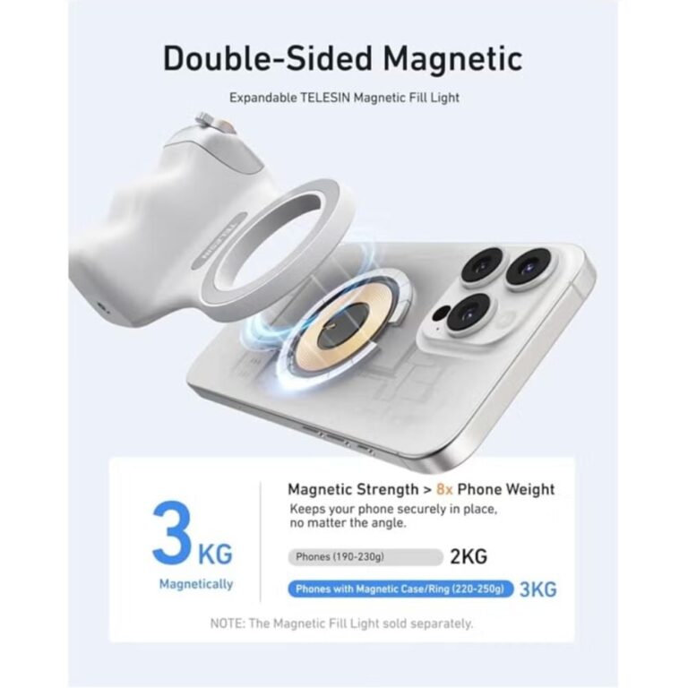 Magnetic Phone Camera Grip, Smartphone Shooting Holder Selfie Handle Snap with Wireless Shutter Button Remote Suitable for iPhone 16 15 14 13 12 Pro Max Android Cellphone Vlog Video 17% off