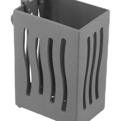 2 Multifunctional Cutlery Spoon Holder Storage Stand with Draining Tray Wall-Mounted Freestanding Utensil Rack Organizer Thickened ABS Material for Kitchen (Grey, 8.5x6.6x12.5 CM) - Image 3