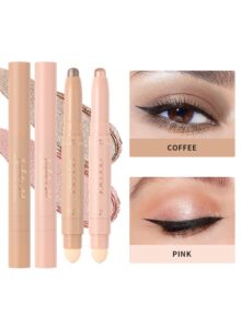 2 Pcs Double-Ended Eyeshadow Sticks – Crease-Proof & Waterproof for All-Day Wear