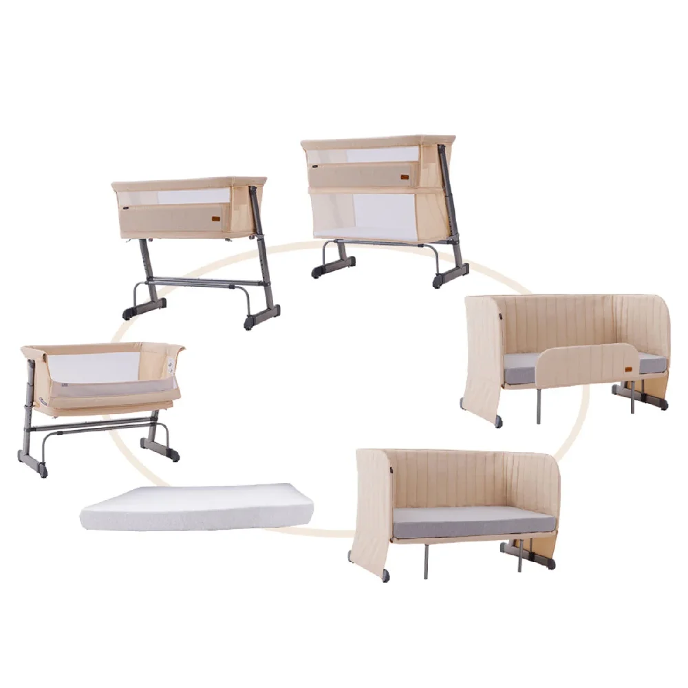 Teknum Infant Wicker Moses Basket with White Waffle Bedding, Canopy, Liner, Quilt & Mattress, Brown - TK_WIBABE_NA - Image 4