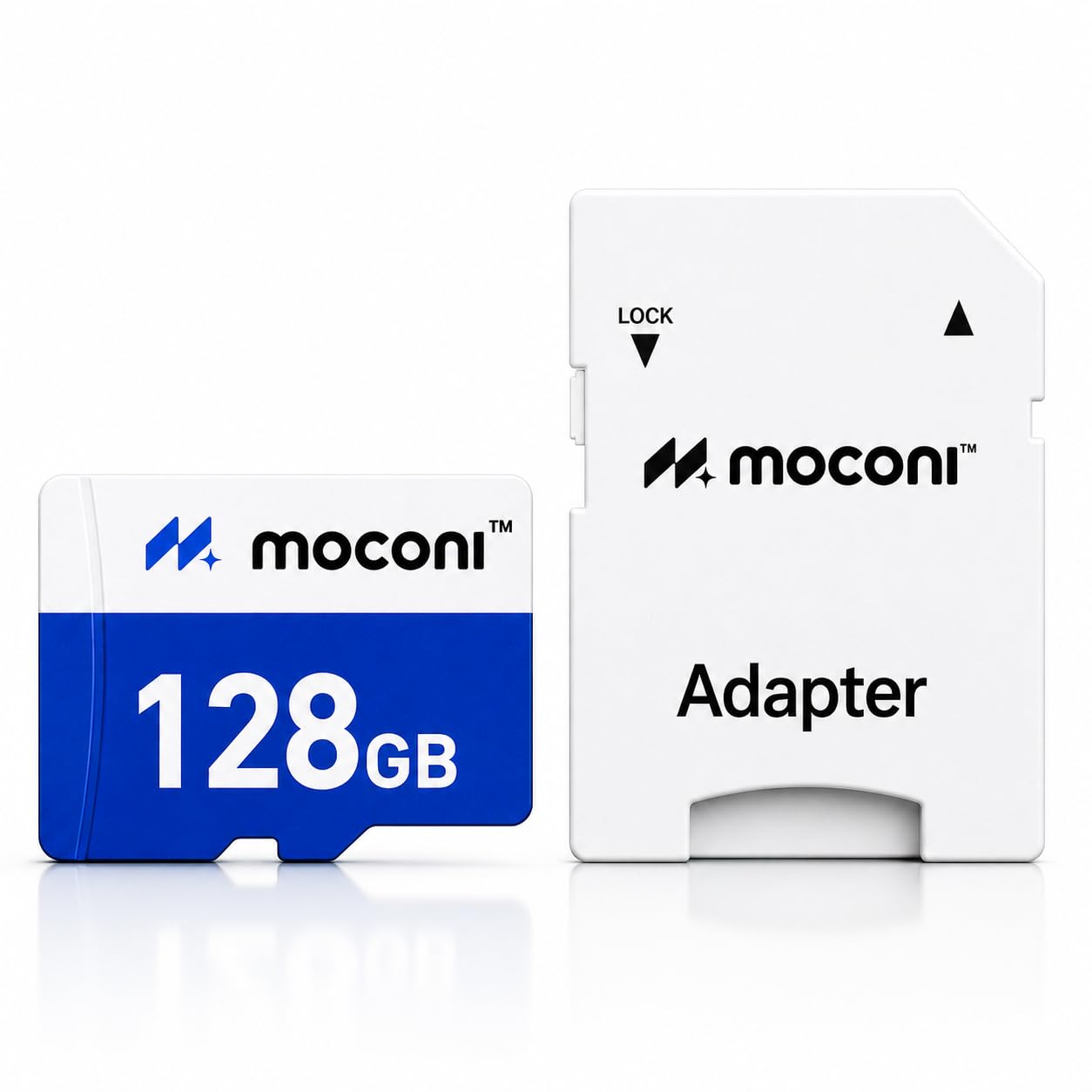 Moconi™ 128GB with SD Adapter, Grade U-3/A1/V30 Class 10, Up to 90 Mbps Reading & 150 Mbps Writing Speed with High Performance of Data Transfer (128, GB)