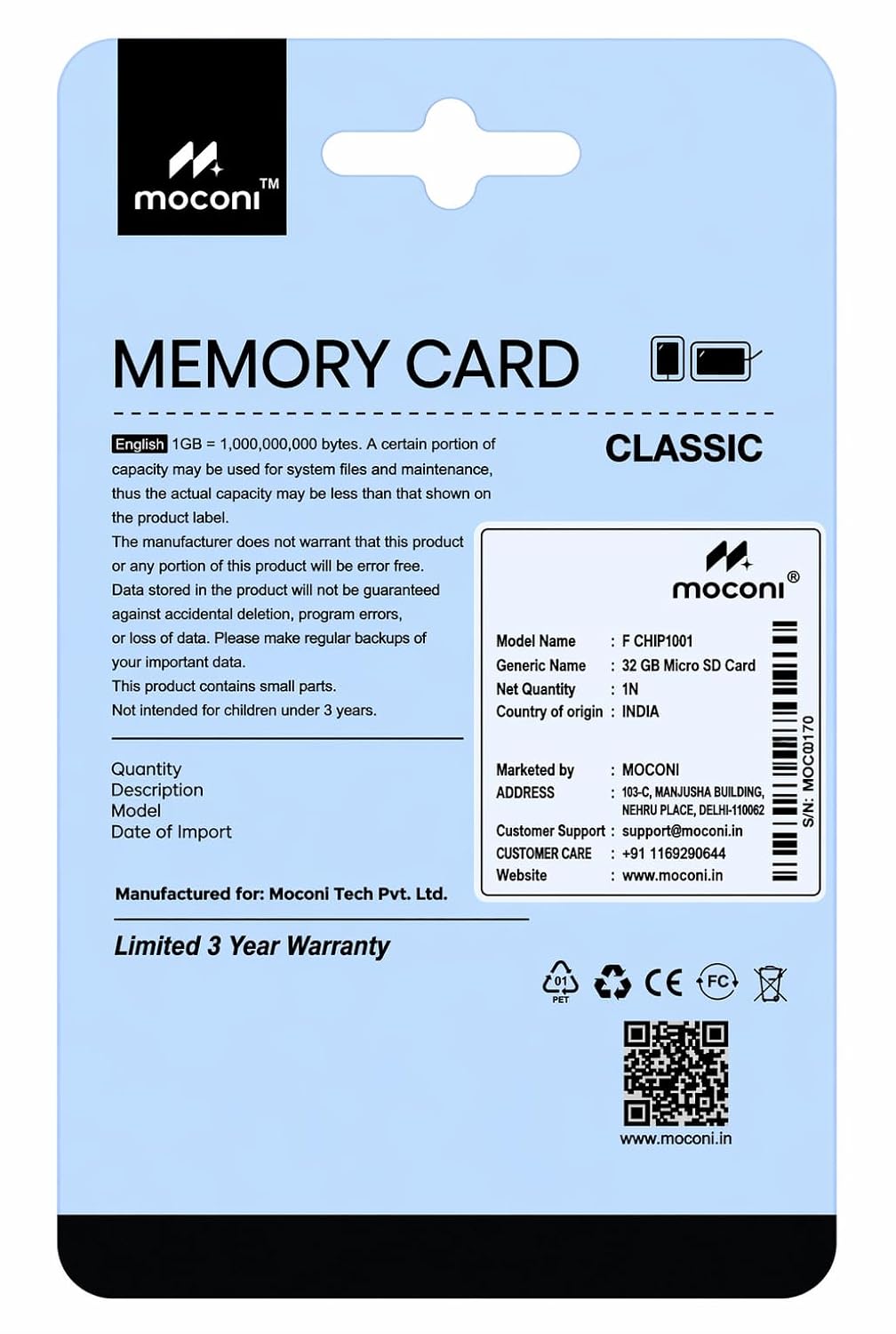 Moconi™ 32GB Memory Card with SD Adapter, Grade U-3/A1/V30 Class 10, Up to 70 Mbps Reading & 150 Mbps Writing Speed with High Performance of Data Transfer (32, GB) - Image 3