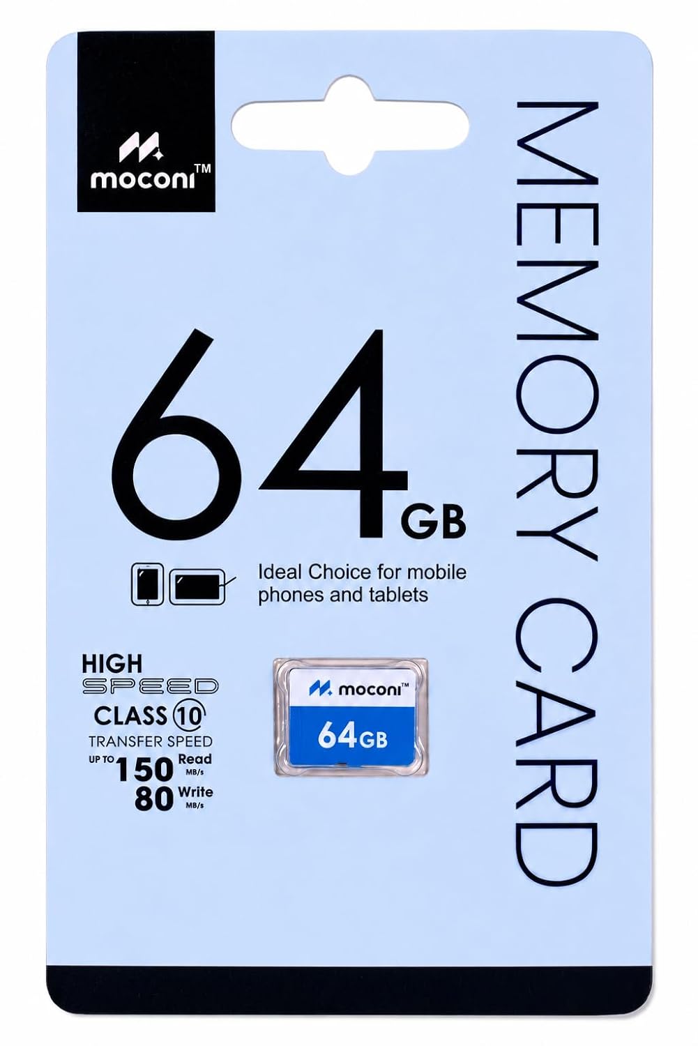 Moconi™ Memory Card with SD Adapter, Grade U-3/A1/V30 Class 10, Up to 70 Mbps Reading & 150 Mbps Writing Speed with High Performance of Data Transfer (64, GB) (64, GB) - Image 2