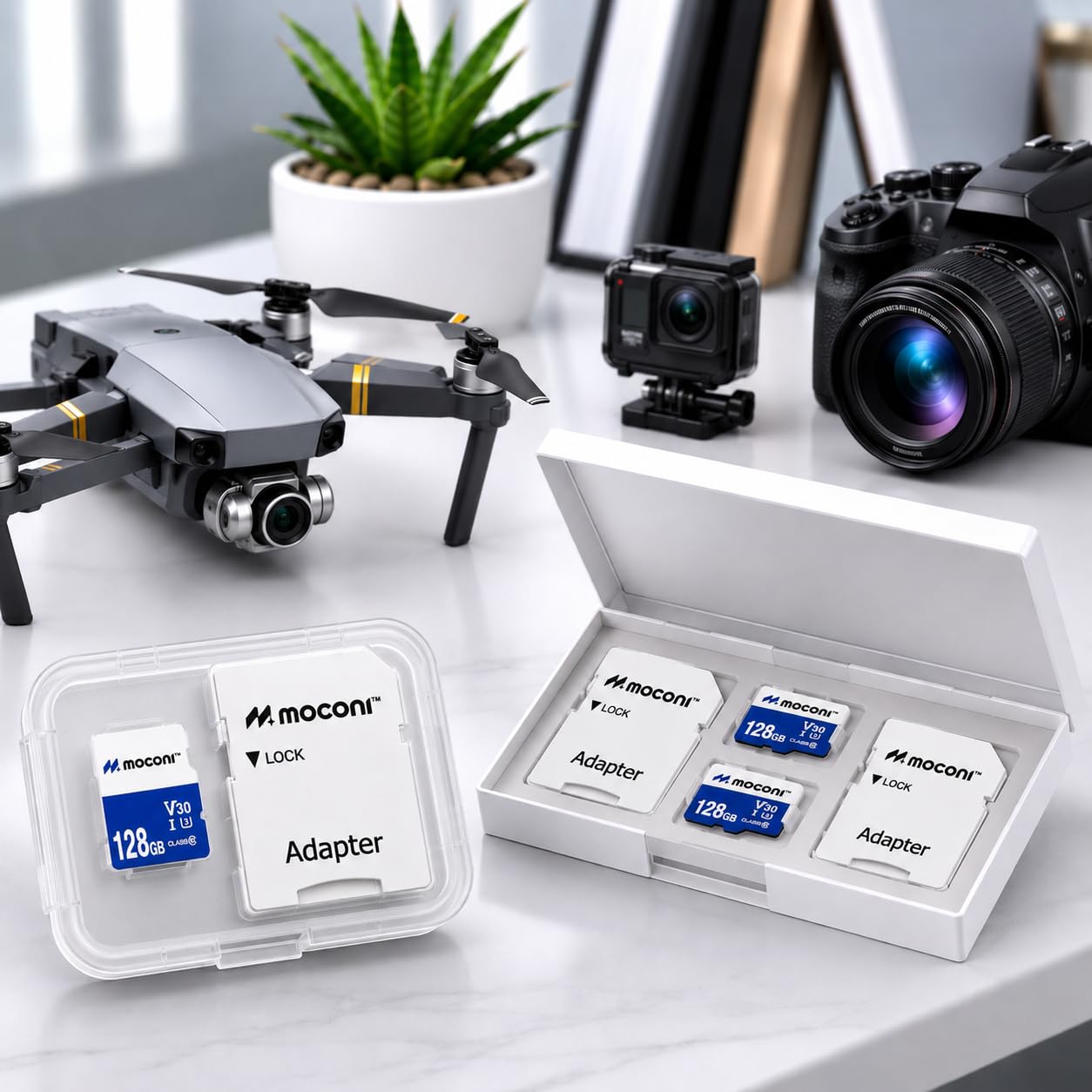 Moconi™ 128GB with SD Adapter, Grade U-3/A1/V30 Class 10, Up to 90 Mbps Reading & 150 Mbps Writing Speed with High Performance of Data Transfer (128, GB) - Image 4