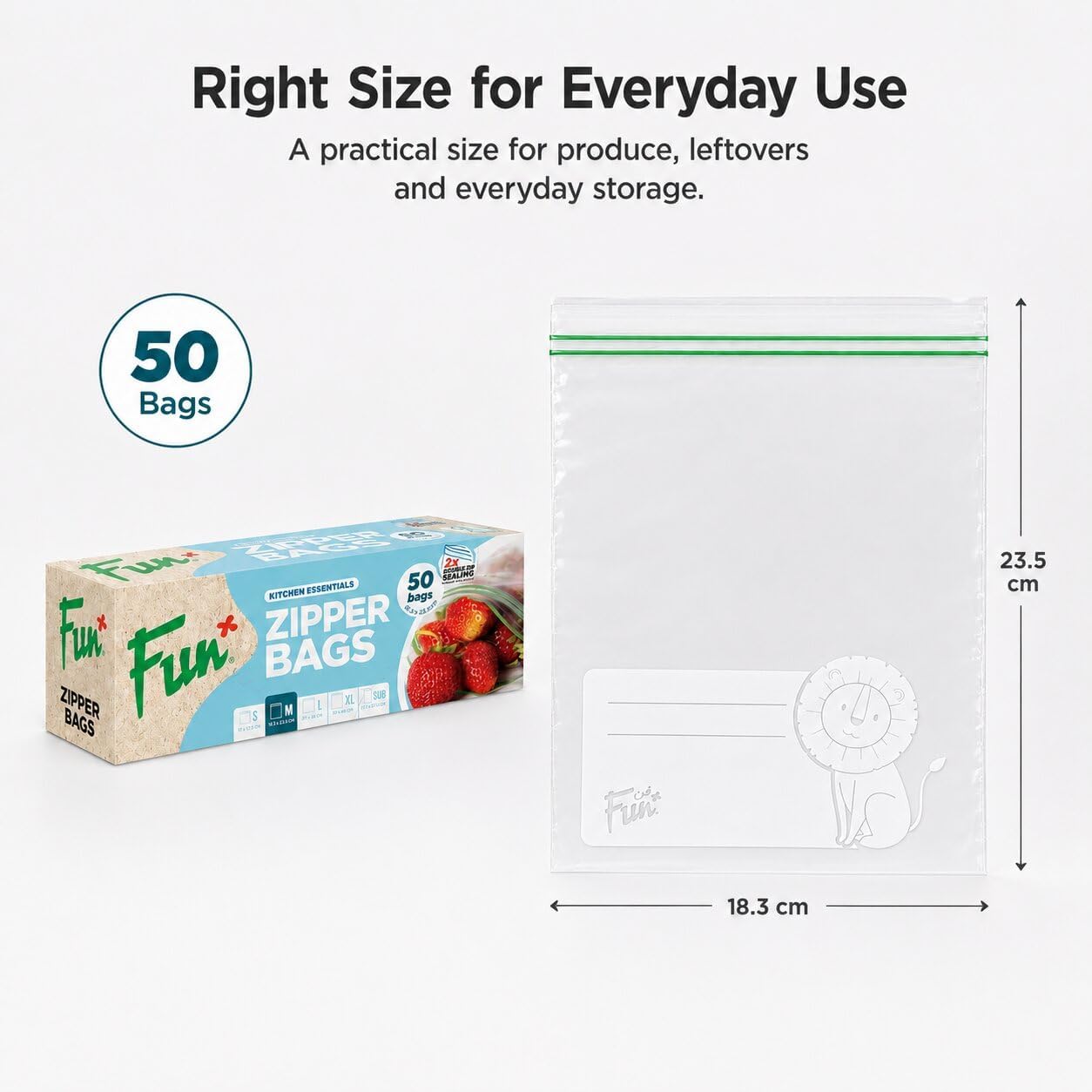 18.3x23.5cm, Clear, Medium - Leak-Proof & Durable Kitchen & Food Storage Essentials(Pack of 50) - Image 2