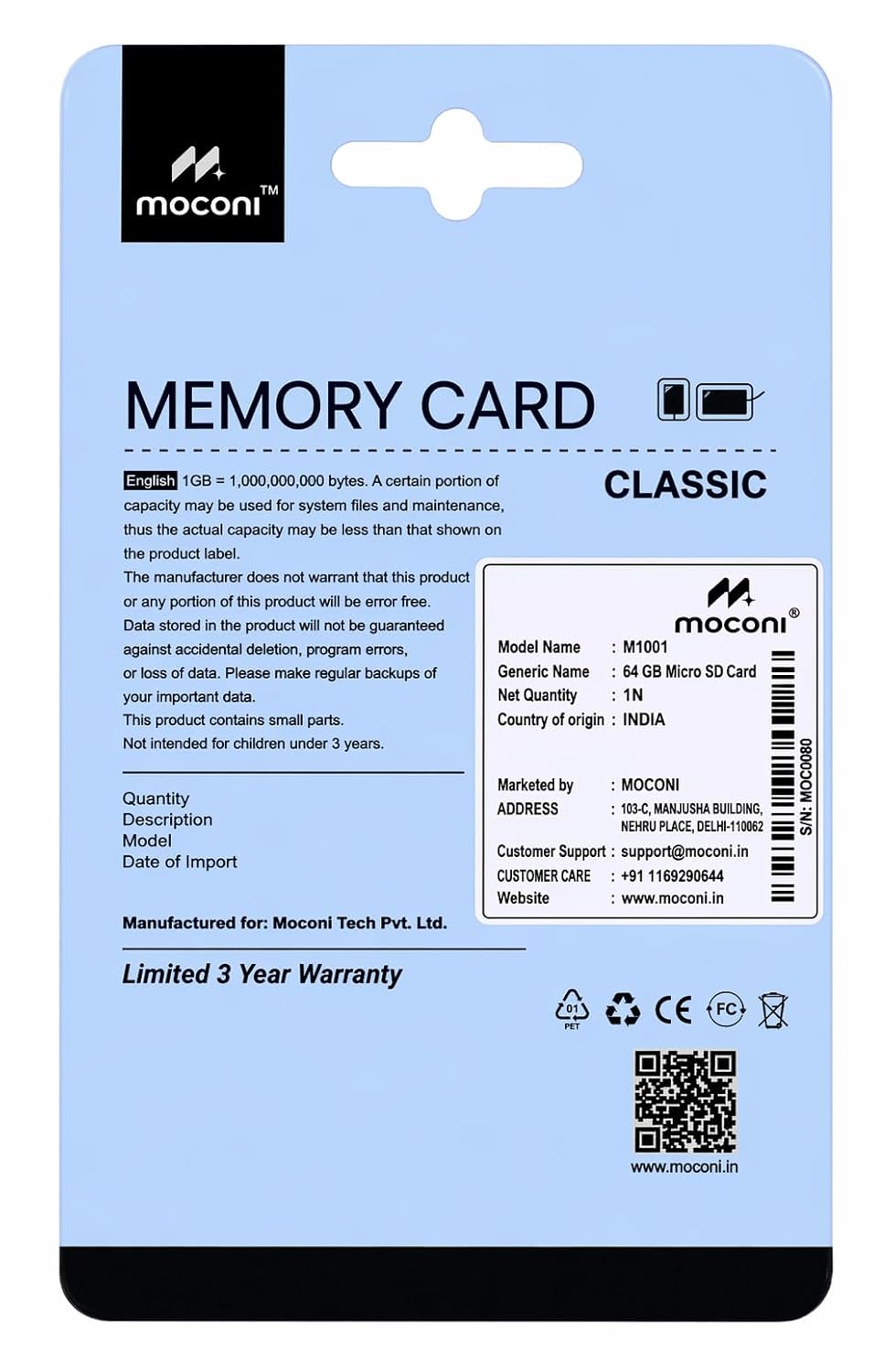 Moconi™ Memory Card with SD Adapter, Grade U-3/A1/V30 Class 10, Up to 70 Mbps Reading & 150 Mbps Writing Speed with High Performance of Data Transfer (64, GB) (64, GB) - Image 3