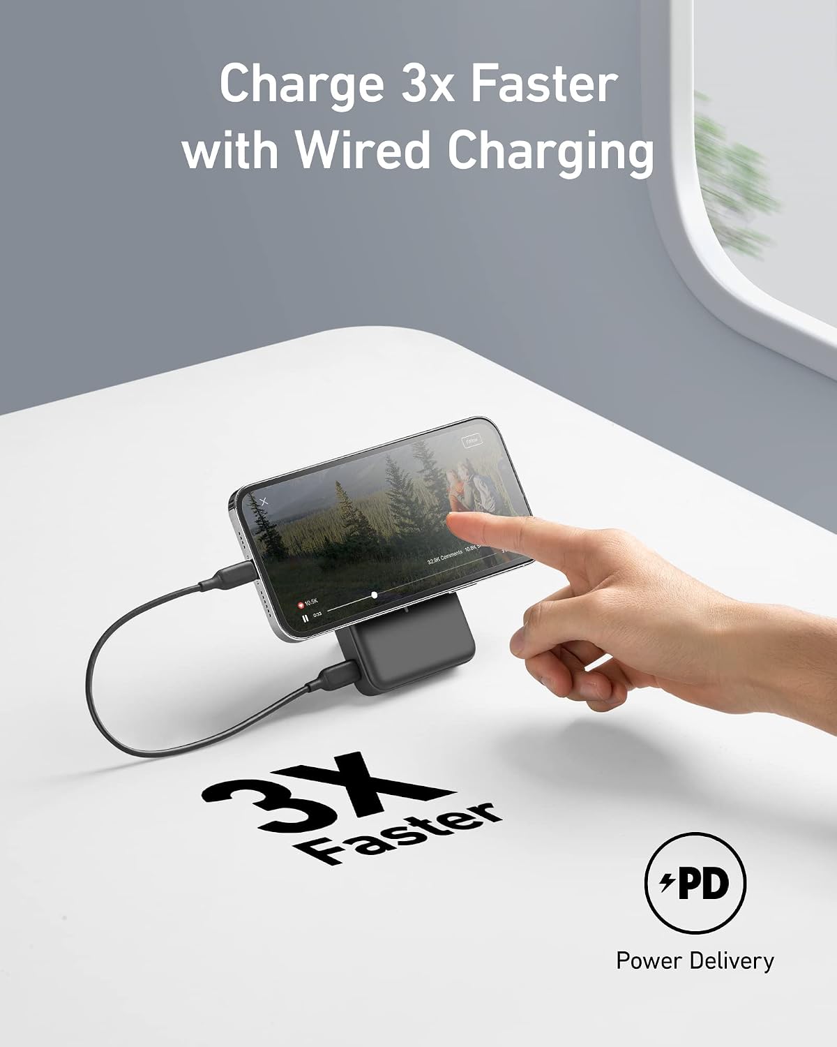 Anker 633 Magnetic Wireless Power Bank 10000mAh with Stand, 20W USB-C Power Delivery, Magsafe compatible for iPhone 12/13/14/15/15 Plus/15Pro/15Pro/16Pro/17ProMax,and Android Smartphones with Magsafe cases-Black - Image 4