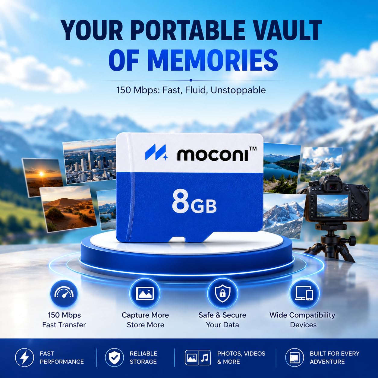Moconi™ Memory Card 8GB Class 10, Up to 25 Mbps Reading & 40 Mbps Writing Speed with High Performance of Data Transfer (8 GB) - Image 5
