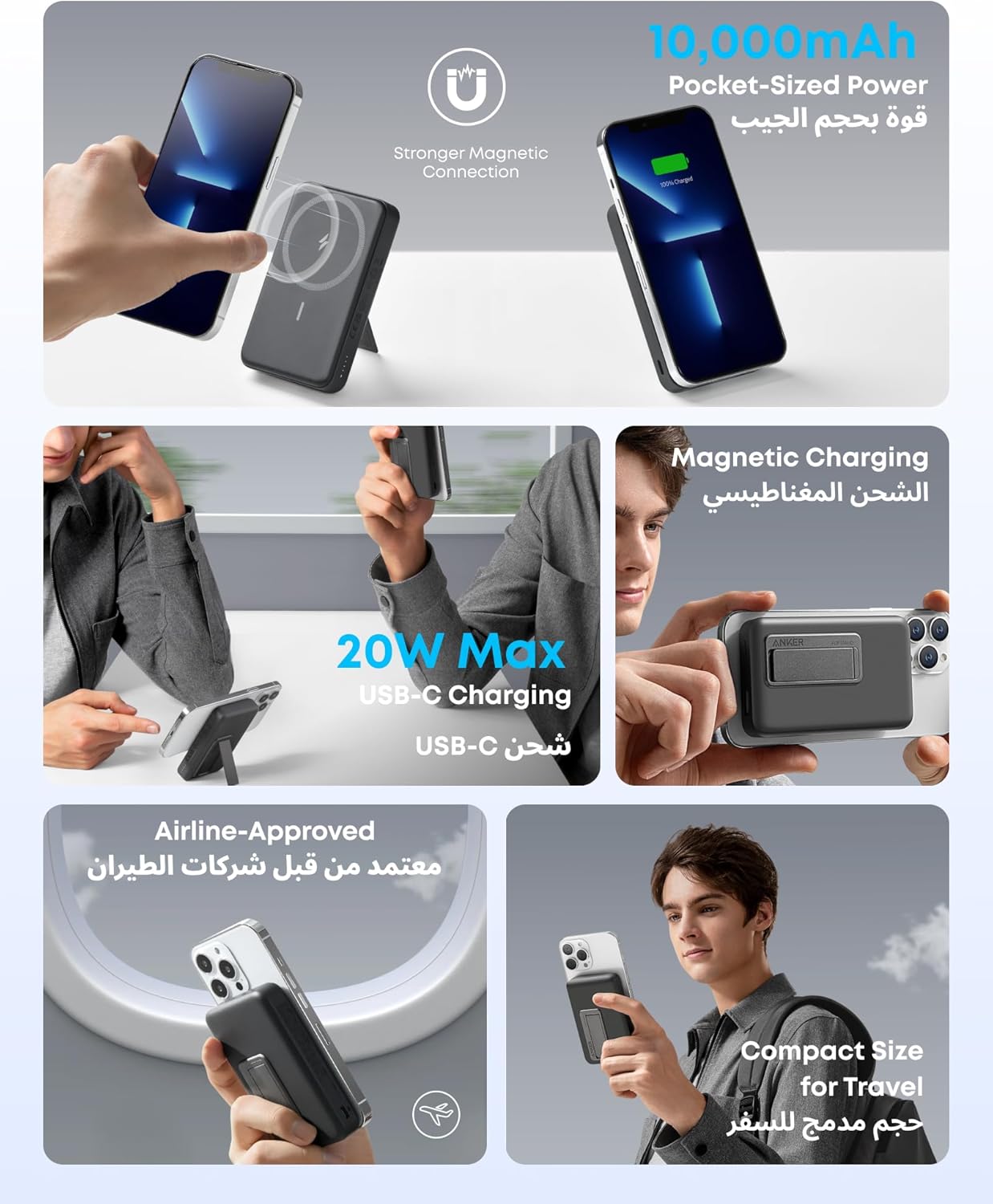 Anker 633 Magnetic Power Bank, 10,000mAh Foldable Magnetic Wireless Portable Charger, Only for iPhone17/17 Air/17 Pro/17 Pro Max, iPhone 16/15/14 Series(Black) - Image 5