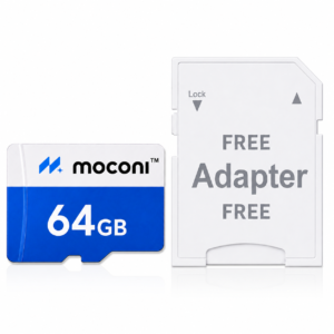 Moconi™ Memory Card with SD Adapter, Grade U-3/A1/V30 Class 10, Up to 70 Mbps Reading & 150 Mbps Writing Speed with High Performance of Data Transfer (64, GB) (64, GB)