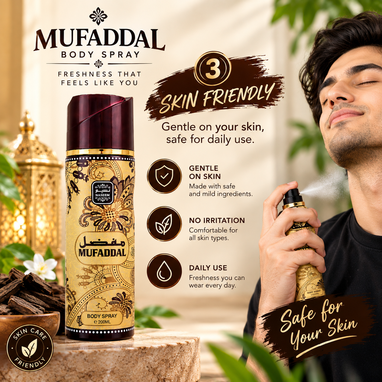 MUFADDAL Body Spray 200ML for Men | Long Lasting Fragrance | Premium Fresh & Elegant Scent | Daily Wear Perfume Spray - Image 3