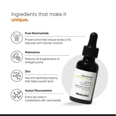 10% Niacinamide Face Serum with Zinc for Acne Marks, Blemishes, Pore Minimizing & Oil Control | Skin Clarifying Anti Acne Serum for Oily & Acne Prone Skin| Non-Sticky Matte Finish |30 ml - Image 4