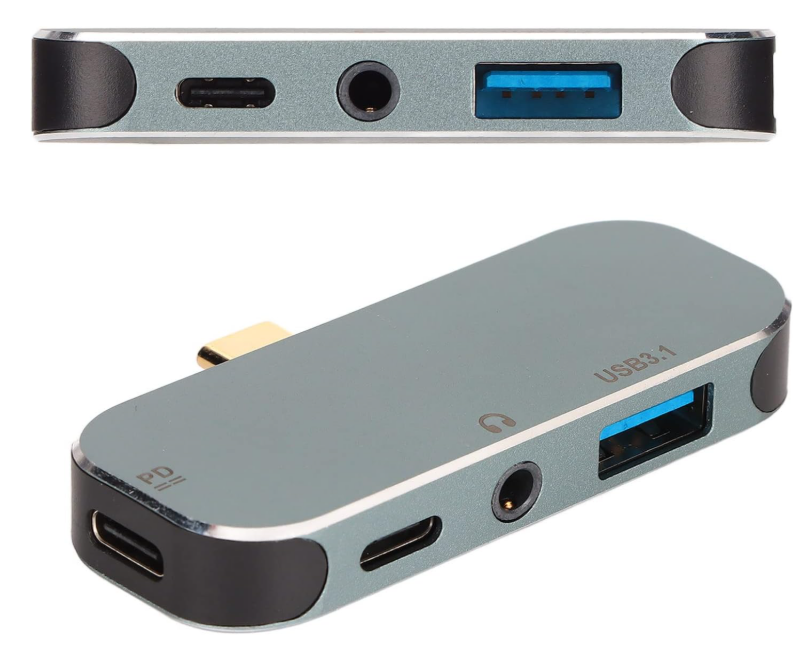 ASHATA 5 in 1 Mini HUB Type C Hub Hot Swappable 10Gbps 100W Type c Expansion Dock Type C to PD+Type C+AUX+USB3.1+AUX+USB2.0 Hub for Win for Android for OS X - Image 4