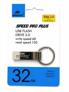 Moconi™ Speed Pro Plus USB Flash Drive 3.0, 32GB, Read Speed 120MB/s, Write Speed 60MB/s, Metal with Key Ring 5 Years Warranty (32, GB)