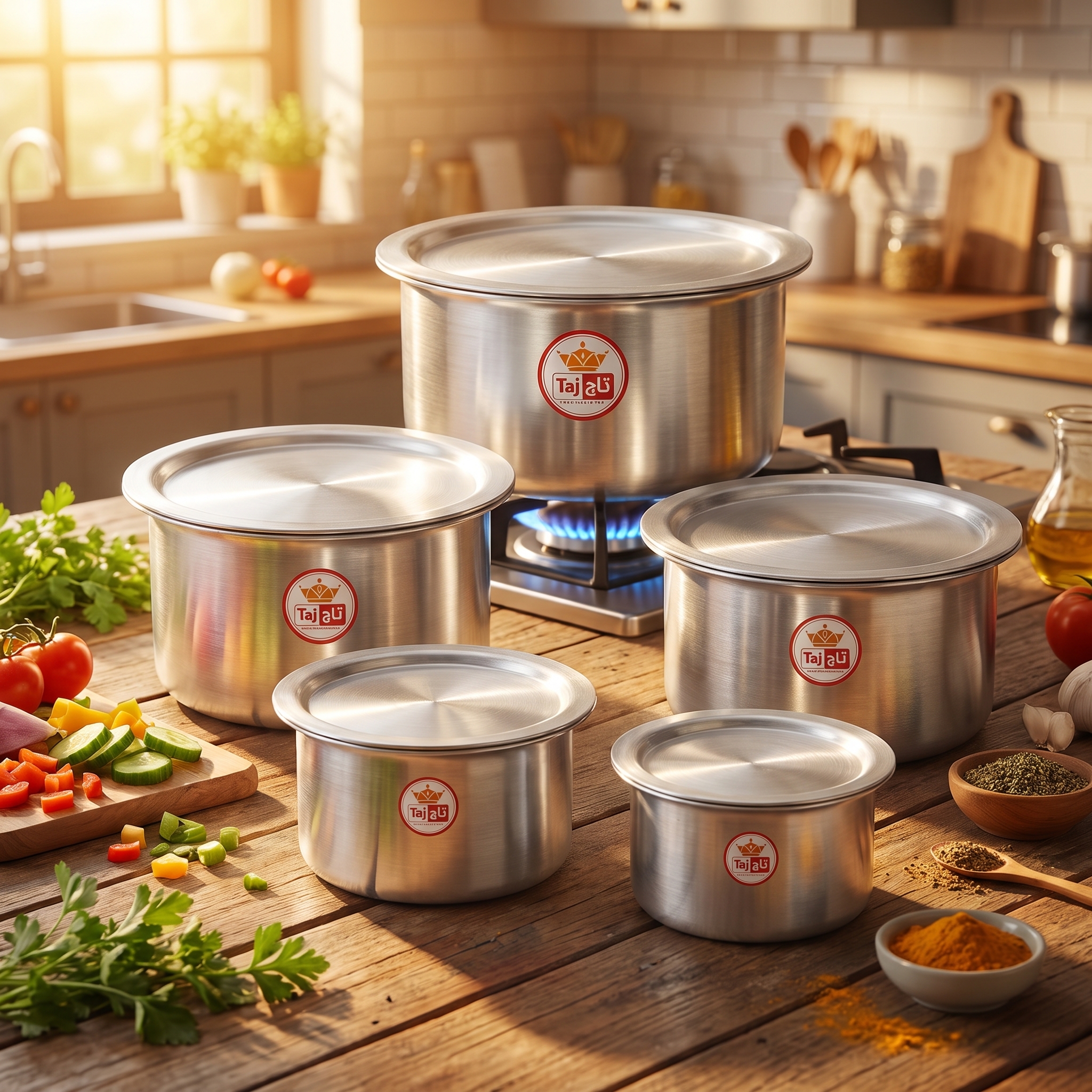 10-Pieces Aluminium Cooking Pot Cookware Set Tope 1,1.5,1.75, 2 and 2.5 Liter - Image 4