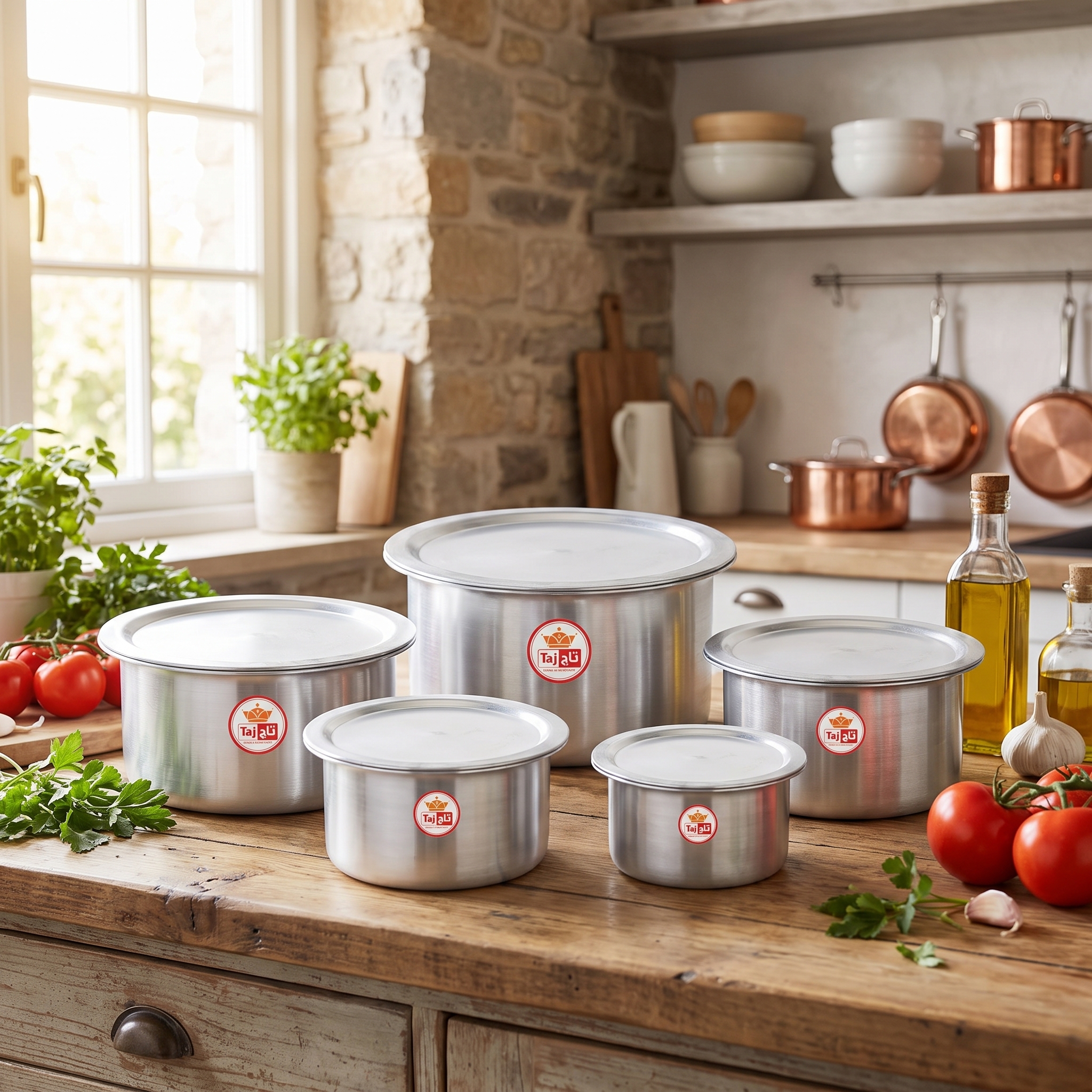 10-Pieces Aluminium Cooking Pot Cookware Set Tope 1,1.5,1.75, 2 and 2.5 Liter - Image 3